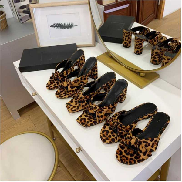

genuine leather leopard woman slippers party fashion female shoes plus size 35-43 2020 new luxury designer brand summer, Black