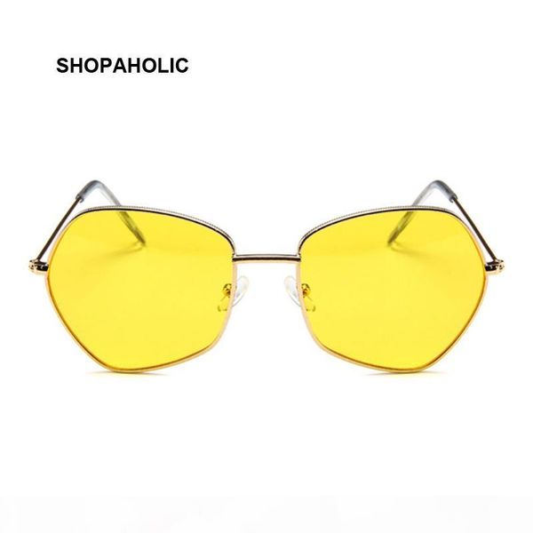 

ocean yellow round sun glasses for women mirror retro ladies luxury small sunglasses women brand designer, White;black