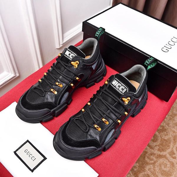 

new arrival men 's flashtrek sneaker mens shoes scarpe sportive da uomo breathable luxury sports shoes lace -up style men, Black