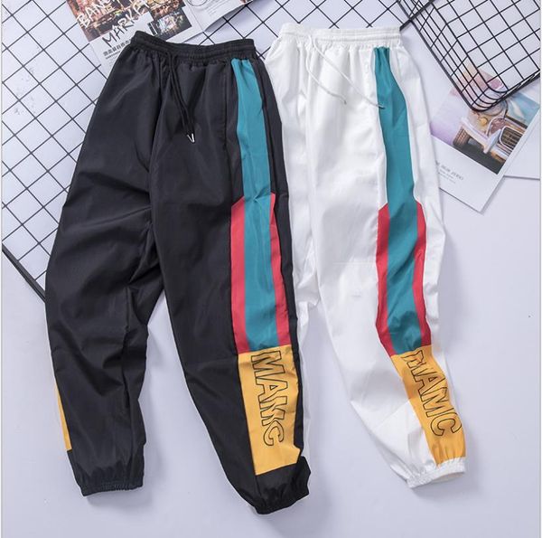 

мужские стилисты track pant повседневный стиль горячие продаем мужские бегуны брюки трек брюки cargo pant брюки эластичный пояс гарем мужчин, Black