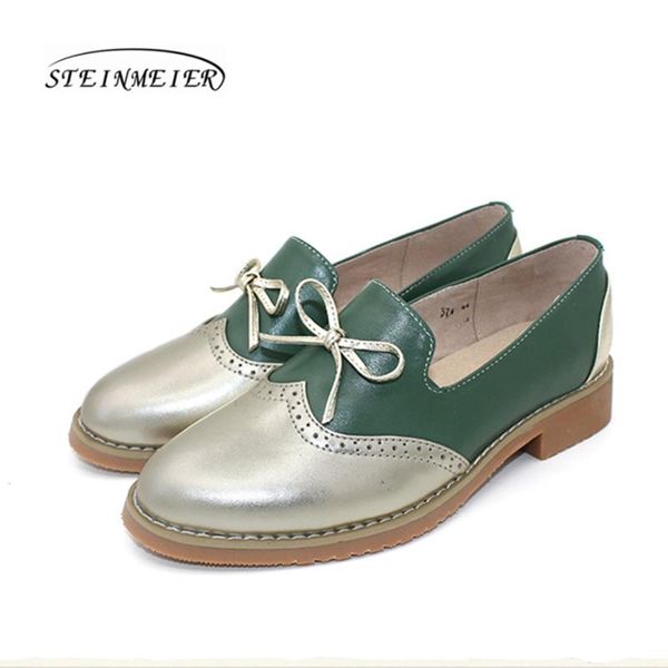

women genuine leather flat oxford shoes designer vintage handmade pink black bow oxfords shoes for women 2020