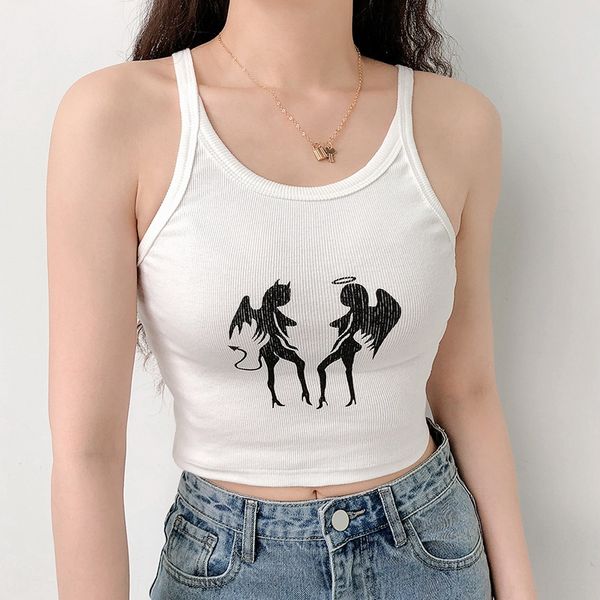 

wthnf 2020 new cute elf printed short camisole base 2020 women's new cute elf women's printed short camisole base vest vest to, Camo