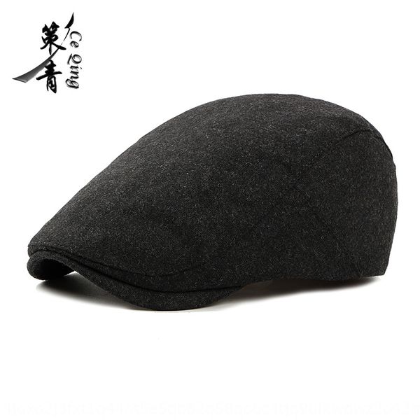 

new hat light board korean fashion woolen wool beret beret female casual hat cap male forward cap british, Blue;gray