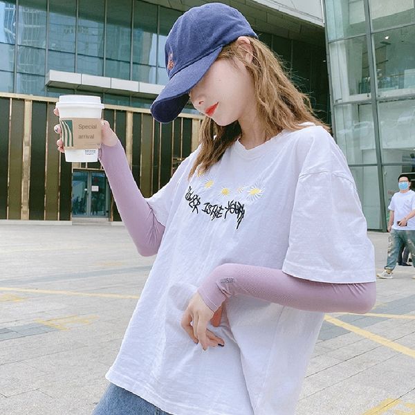 

тонкие перчатки sunscreen женских длинных вождения tide мужских перчаток руки рукав ice шелковой руку антиультрафиолетового рукава, Black