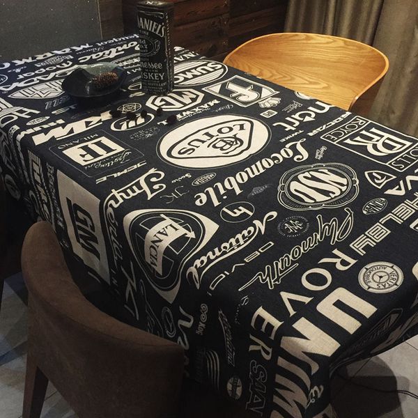 

personalized modern table cloth fabric household rectangular coffee table tablecloth car logo tablecloth creative cotton and linen american