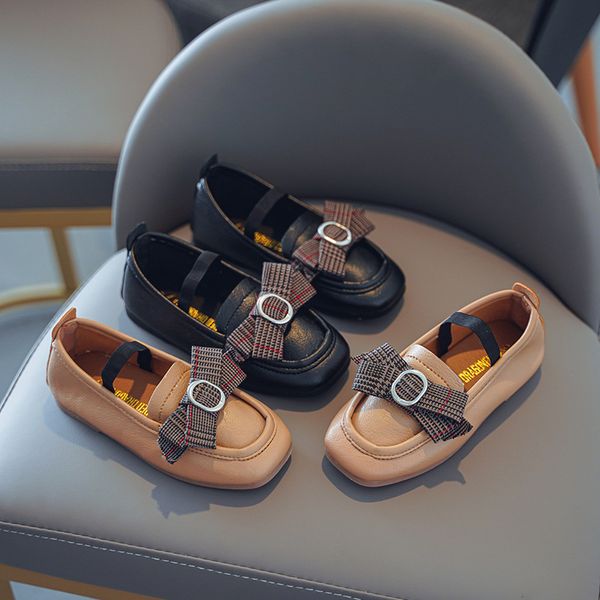 

2020 new autumn children leather shoes for girls christmas party girls dresses shoes flats princess evening party d07141, Black