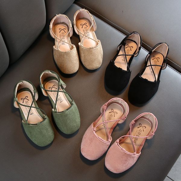 

cross ремень девушки принцессы обувь малышей дети детские roman flock повседневная обувь chaussure fille нескользкую на мягкой подошве дети, Black