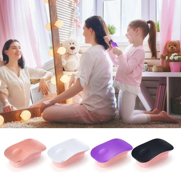 

portable beard straightener tpee shampoo brush massage soft comb long short harmless hairbrush scalp comb, Silver