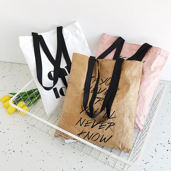 

women bag high large capacity handbags womens fashion lightweight shoulder bag paper handbag classic color waterproof510