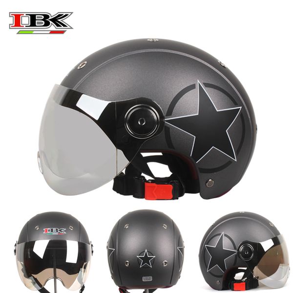 

ibk 3/4 open-face motorbike helmet electric bicycle casco capacete vintage anti-uv four season matte helmet ibk-m18