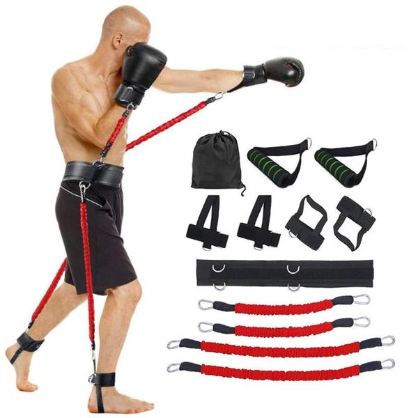 

resistance bands 150lb arm waist trainer bouncing agile boxing kick rope suit fitness workout professional