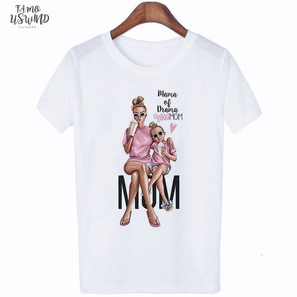 

women clothes 2020 summer vogue print love super mom tshirt harajuku kawaii casual comfortable maternal eternal female, White