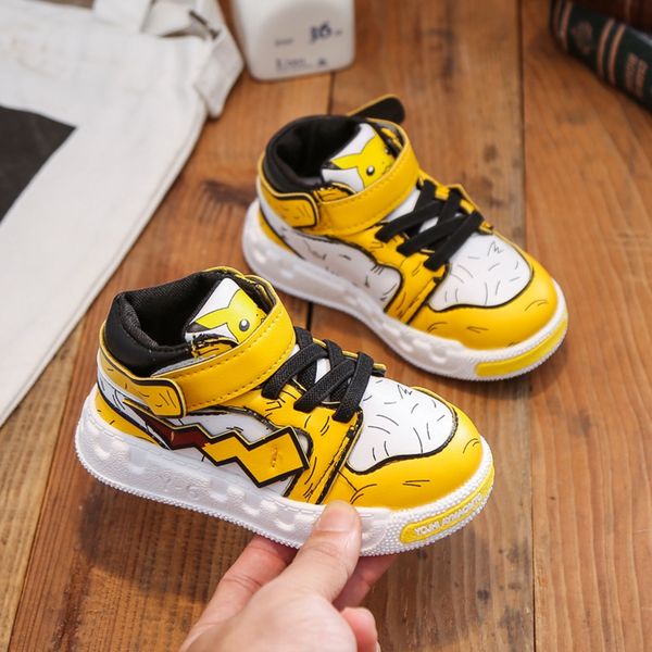 

ozrcy autumn and winter new sports sports children's sneakers baby children's board shoes cute cartoon non-slip soft bottom baby t, Black