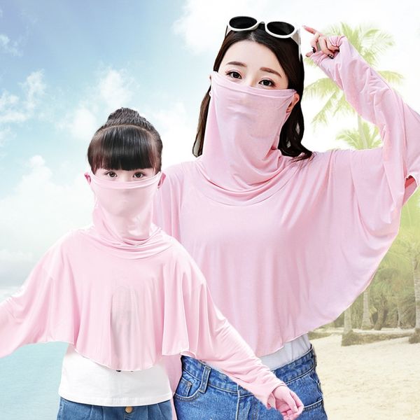

sun-proof shawl women's 2019 new children's clothing beach towel all-match riding beach towel cloak cloak anti-ultraviolet cape, Red;brown