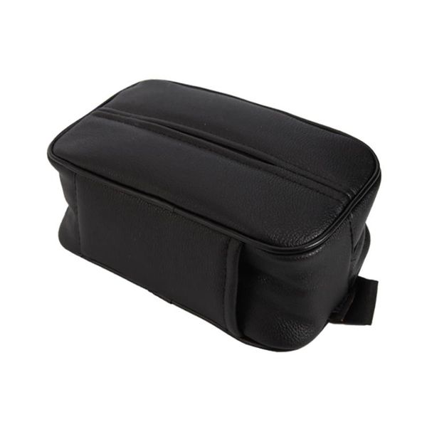 

car tissue box pu leather napkin holder invisible zipper anti slip easy install dustproof storage adjustable strap backseat