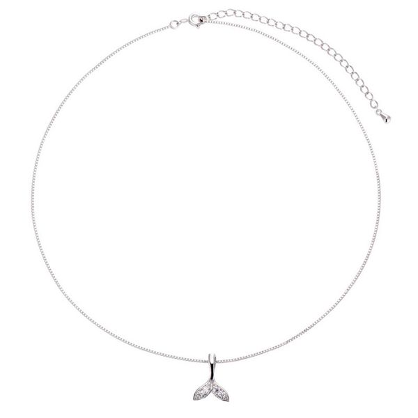 

simple forest pendant necklace-mermaid tail necklace, Silver