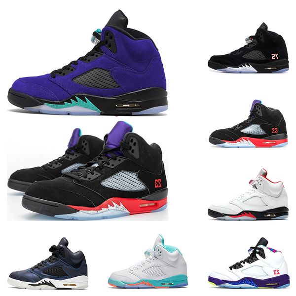 

new mens basketball shoes 5 alternate grape fire red 3 light aqua bule suede oil grey sports trainers sneakers fashion size 7-13
