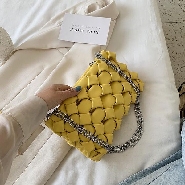 

lady senior handbag fashion lady small shoulder bags weaving temperament women summer cross body