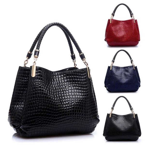 

fashion women crocodile pattern leather shoulder bag female tote handbag