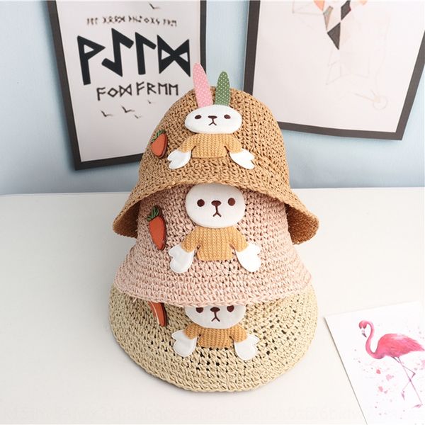 

z8rjb new children's papyrus fisherman fisherman sunscreen sunscreen cute cartoon sun-proof outdoor mountaineering travel hat tide basi, Yellow