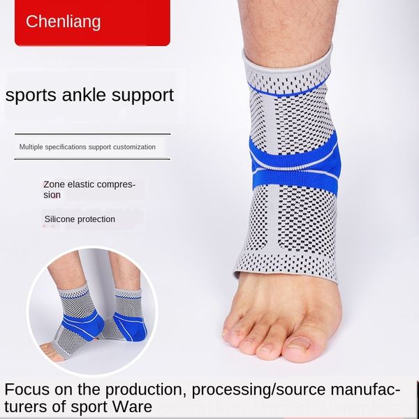 

sports warm silicone knitted nylon warm ankle protection basketball football pressurized silicone ankle protection, Blue;black