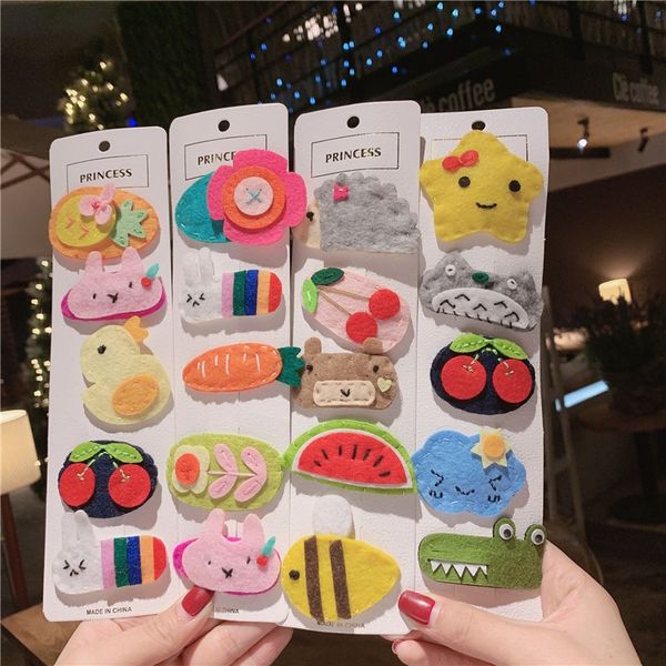 

ins net red cute girl heart blanket baby hair card blanket card bb clip cartoon bangs clip children cute hair accessories, Slivery;white