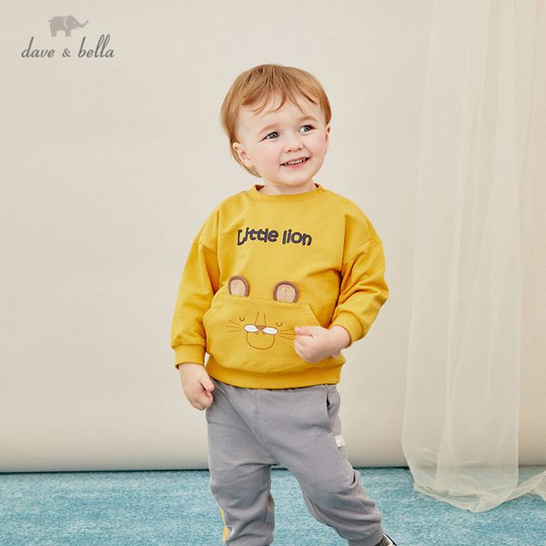 

dbh14445 dave bella autumn baby boys fashion cartoon letter pockets clothing sets kids handsome sets children 2 pcs suit, White