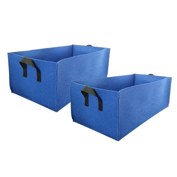 

2pcs thickened felt non-woven plant grow bags potato container blue