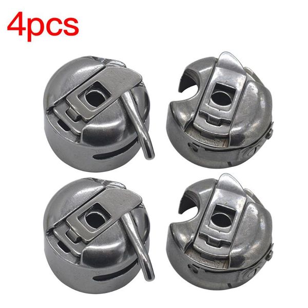 

4 pcs household silver metal sewing machine bobbin case sewing machine accessories bobbin case for old style, Black