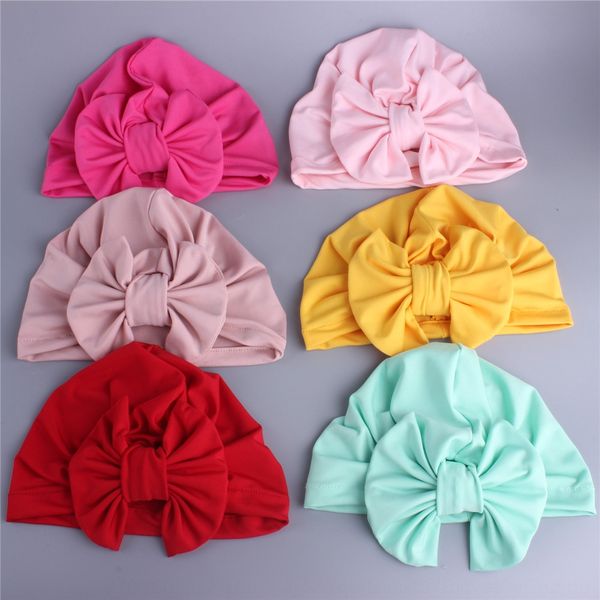 

children milk silk indian milk silk cap cap fashion baby baby bow hat elastic autumn hat accessories, Yellow