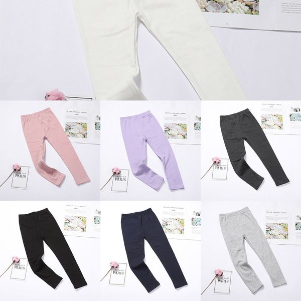 

odpto 2019 autumn new clothing medium leggings panty panty and large children's pants children's cotton leggings solid color all, Blue