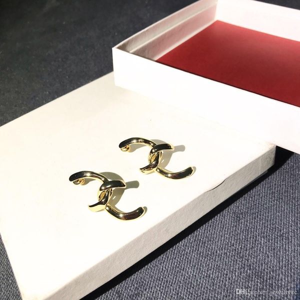 

super temperament simple twist ring famous brand earring star same jewelry women's earring, Golden