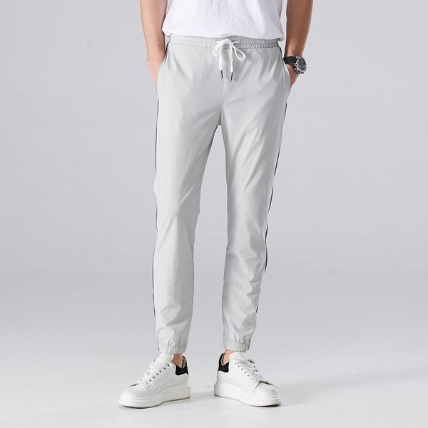 

2020 new outdoor stretch quick-drying men's slim fit trousers casual pants sports casual pants thin ice silk men's trousers, Black;red