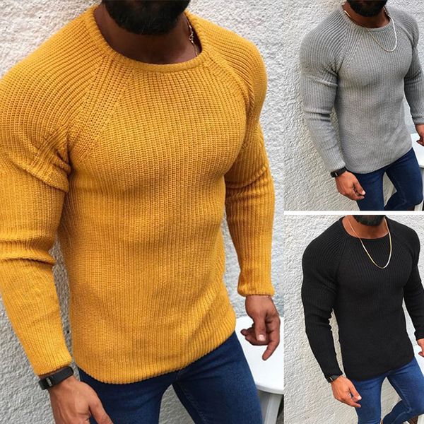 

casual pullover sweater men 2020 autumn solid color mens knitted sweaters o neck slim fit pull homme male streetwear knitwear, White;black