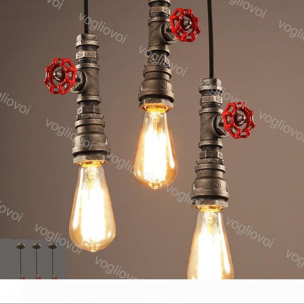 

pendant lights industrial 110v 220v vintage water pipe edison bulb pendant lamps loft retro bar ceiling lamps fixture luminarias eub