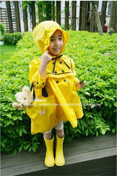 

tdoe6 korean fashion cute princess children's korean fashion cute r love princess sheng thickened r girlsdouble-breasted baby raincoat, Black