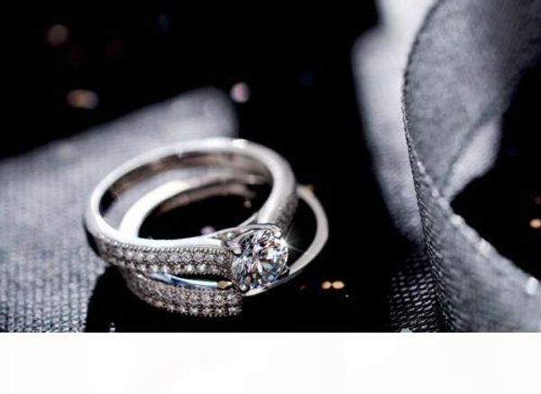 

size4-10 amazing victoria weick 925 sterling silver filled white z ziconia diamonique wedding engagement bridal band ring set gift, Golden;silver