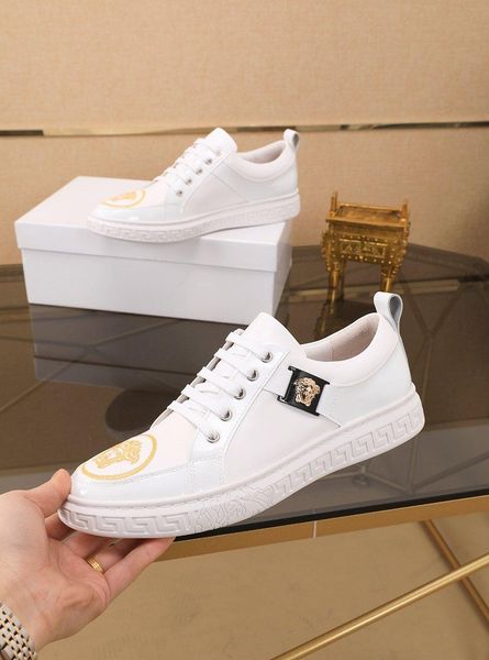 

2020u limited edition medusa printed шнуровка кроссовки высокого класса genuine leather комфортное wild running мужская обувь размер: 38-45, Black