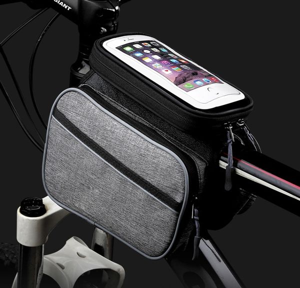 

cxroz new mobile phone saddle mountain bike front beam tube waterproof mobile phone bag bicycle bicycle saddle bag cycling equipment accesso