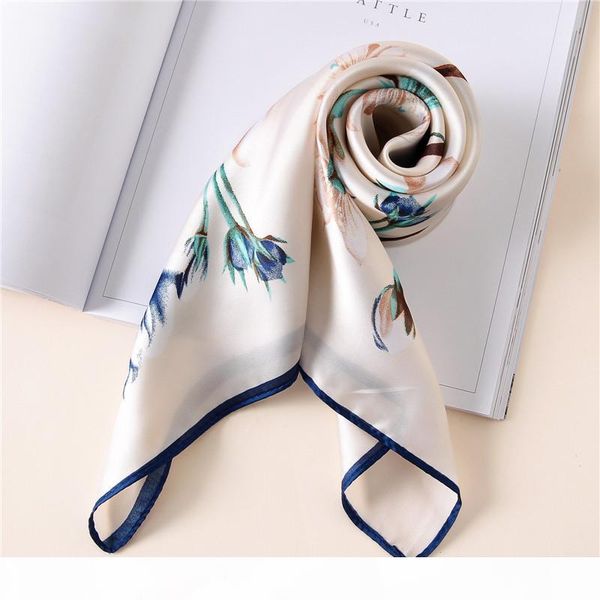 

silk scarf women 70*70cm new print fashion scarves small squares head scarf women shawl bag spring women designer scarfs silk2020, Blue;gray