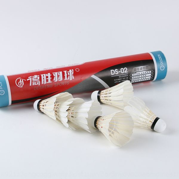 

desheng brand resistant ds-02 duck feather duck unilateral hair stable badminton wool ball badminton training ball 12 pack