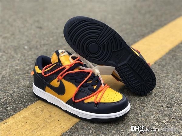 

новые горячие аутентичные off dunk low leather collection белый кроссовки университет золотой полночь navy спортивная обувь мужские спортивн