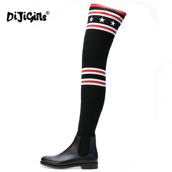 

ботинки новый женщины suede sexy моды над коленом сапоги sexy тонкий высокий каблук платформа женская обувь, Black