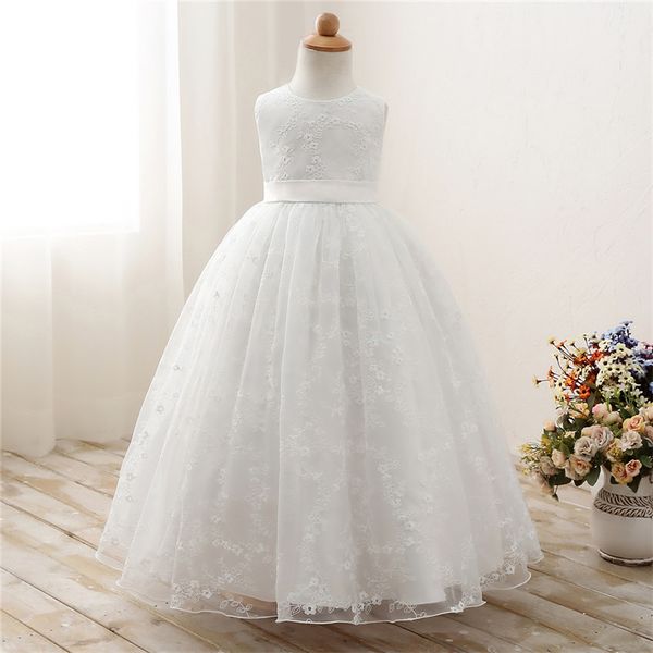 

girls dress white princess party dresses elegant wedding gown vestidos birthday clothes for 4 6 8 9 10 yrs children dress girls, Red;yellow
