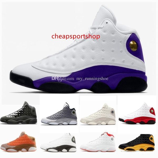 

new 2019 13 13s lakers rivals white purple mens basketball shoe flint atmosphere grey cap and gown sports sneakers