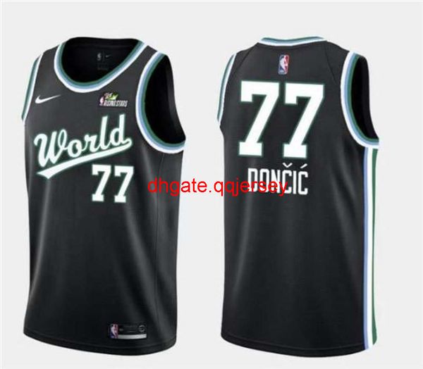 

star style men classic big size luka doncic #77 black asketball jersey, Gray