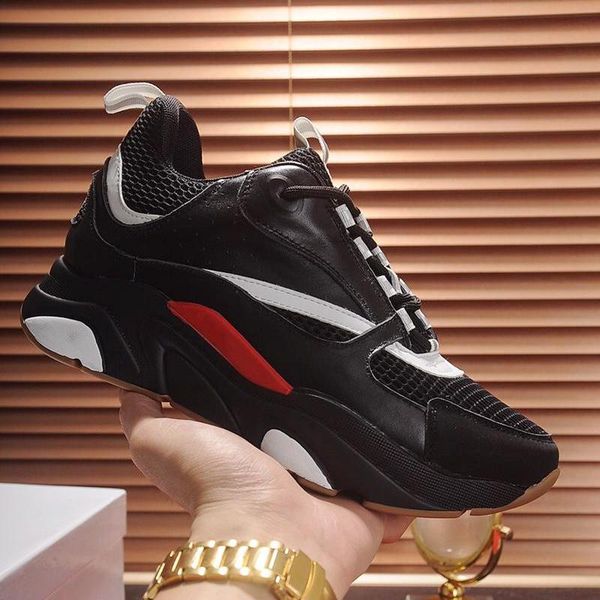

lightweight men 's shoes drop ship with origin box b22 calfskin sneaker fast delivery luxury fashion casual outdoor walking sports sho, Black