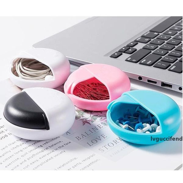 

round slide push pull type headphone data cable storage bag for outdoor travel headphone line organizer storage box lx2838