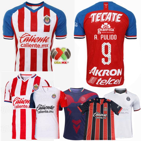 

2019 2020 2021 guadalajara soccer jerseys chivas regal o.peralta i.brizuela a.pulido a.vega home away 3rd 20 21 football men women shirt, Black;yellow