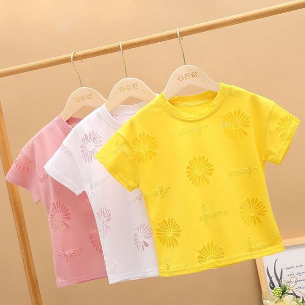 

2020 new boys' korean-style fashionable internet celebrity girls' hollow-out short-sleeved t-shirt t-shirt top, Blue